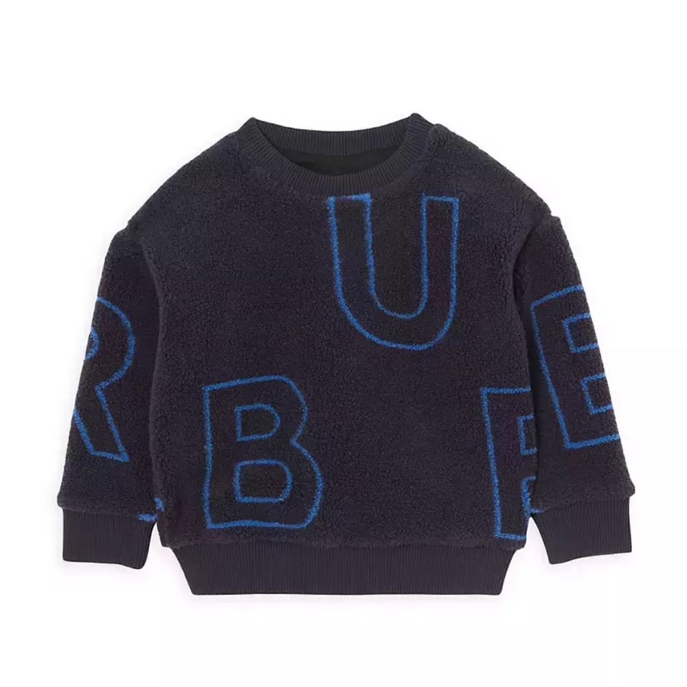 Burberry Fuzzy Sweater with Blue Letters